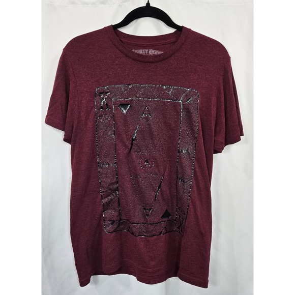 Eighty Eight Mens M T-Shirt Maroon King of Diamonds Graphic Tee Short Sleeve - Picture 1 of 8